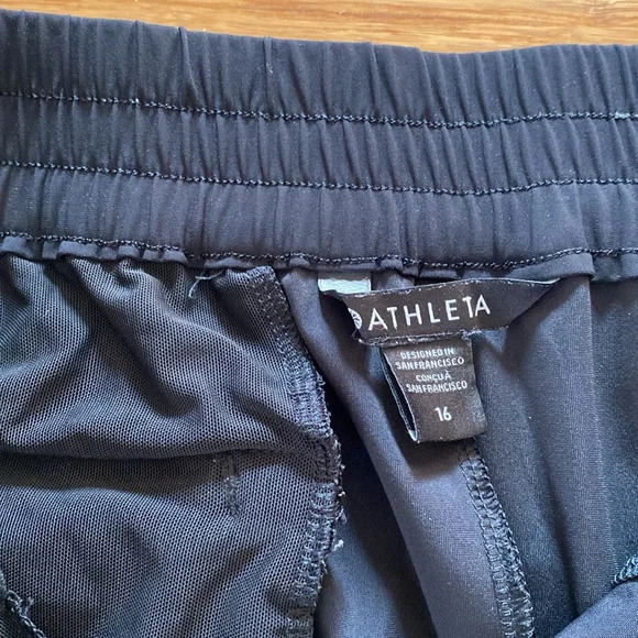 Athleta black wide leg nylon pants - size 16 - elastic back - great condition - Picture 5 of 8